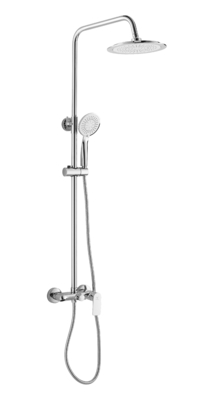 Chrome Finished Exposed Shower Column Tub Brass Rainfall Shower Column
