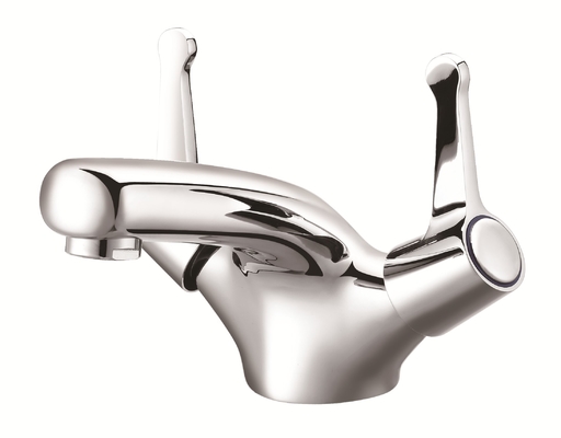 Antirust 2 Handle Single Hole Bathroom Faucet Double Handle Basin Faucet