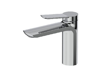 Single Lever Black Chrome Bathroom Tap Without Pull Rod