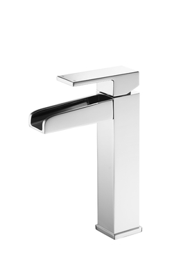 Chrome Plated Waterfall Bathroom Taps For Surface Mounted Basin