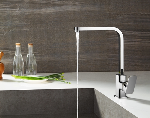 High Arch Metal Kitchen Mixer Faucet 363mm High Countertop Sink Taps