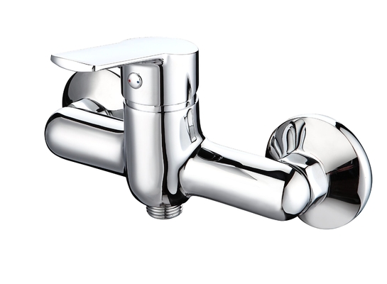 Polished Wall Mounted Bathtub Mixer Faucet Single Lever Erosion Resistant