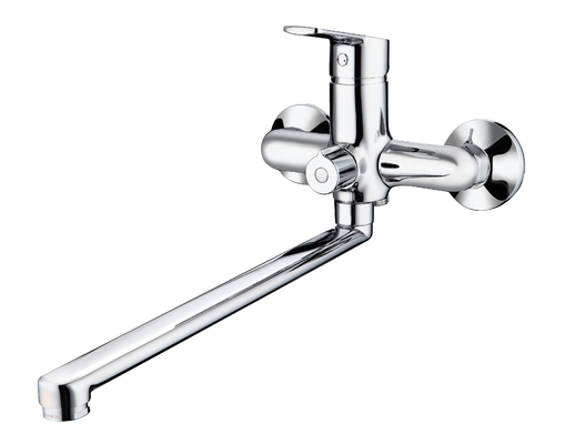 Modern Long Spout Bathtub Faucet 35mm Ceramic Cartridge Classic Cylindrical Design