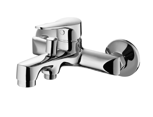 Wall Mounting Bath Mixer Taps  Single Handle Chrome Bath Faucet Rust Proofing