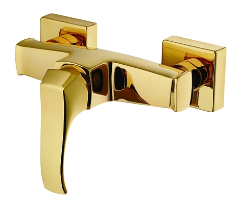 Center Handle Light Gold Shower Mixer Faucet Solid Brass Bathroom Taps