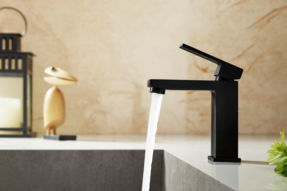Fingerprint Proof Wash Basin Faucet Countertop Matte Black Sink Tap
