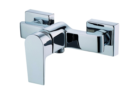 Drip Proof Minimalist Bathroom Shower Mixer Faucet Wall Mounting Chrome Finish