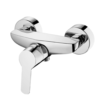 Mirror Chrome Contemporary Shower Mixer Faucet With 35mm Ceramic Cartridge