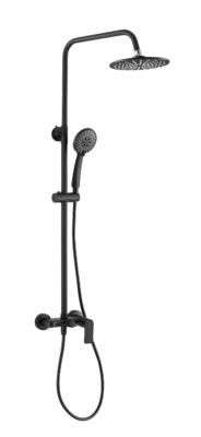 Slide Bar Wall Mounted bath Shower Column Set Rain Shower Head 3 Functions