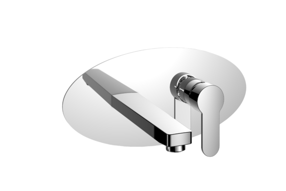Round Panel Single Handle Wall Mounted Mixer Tap Shower Mixer Ceramic Cartridge