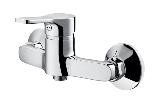High Gloss Mirror Chrome One Lever Shower Mixer Faucet Easy Cleaning