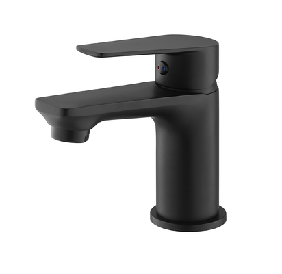 Matte Black Bathroom Sink Faucet Single Lever Polished Hot And Cold Wash Basin Taps