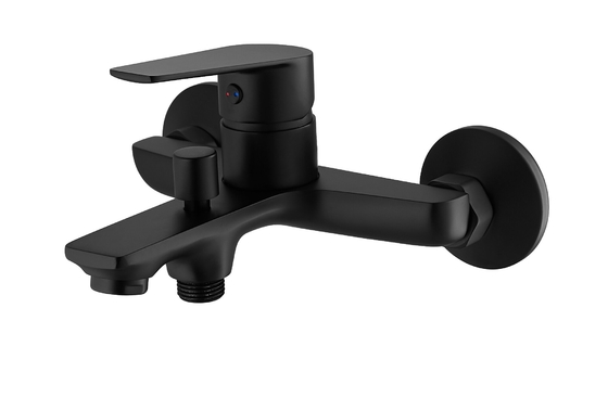 Brass Bath Shower Faucet Surface-Mounted Single Lever Matt black
