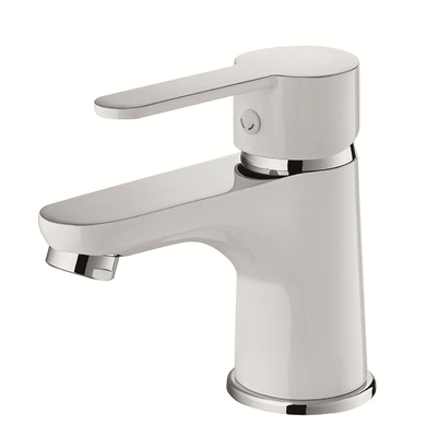Single Lever Wash Basin Faucet ceramic cartridge chrome/White Bathroom tap
