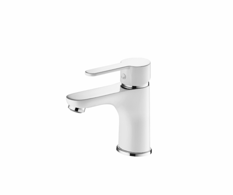 Brass Hot and Cold water Wash Basin Faucet single handle chrome/white