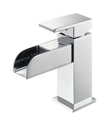 Waterfall Wash Basin Faucet LED light Hot and Cold Water Supply