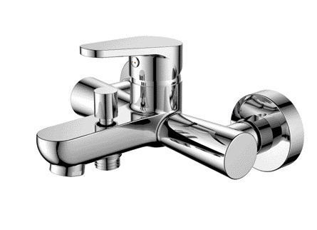 Chrome Plated Bath Mixer Taps Single Lever In Wall Installation