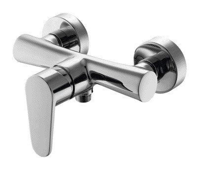 Chromed Surface Mounted Shower Mixer Faucet Scratches Resistant