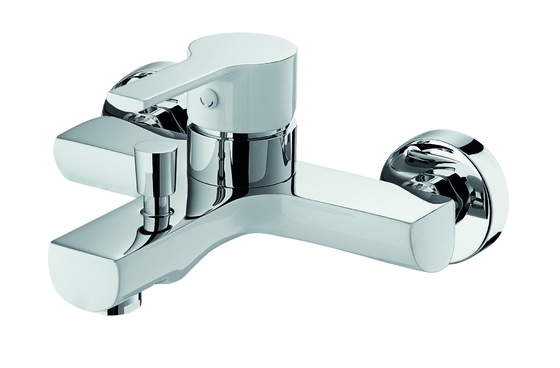 Chrome-plated and white color Single-lever Bath Mixer Tap  Wall Mounted Brass