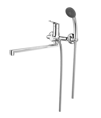 Long-spout Single Lever  Bath Mixer Tap  for Wall Installation, Chrome