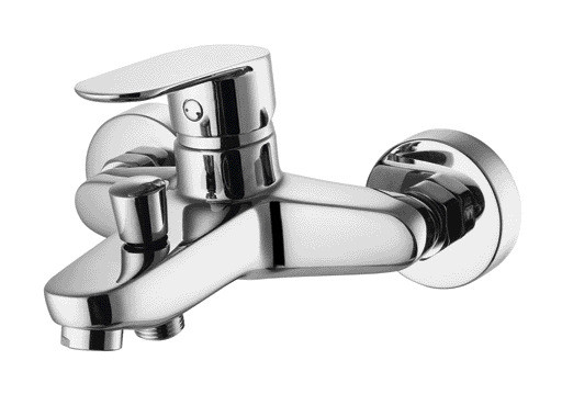 Contemporary Single Handle Bath Mixer Tap Wall Installation, Chrome