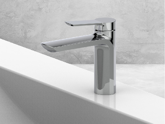 Single Lever Black Chrome Bathroom Tap Without Pull Rod