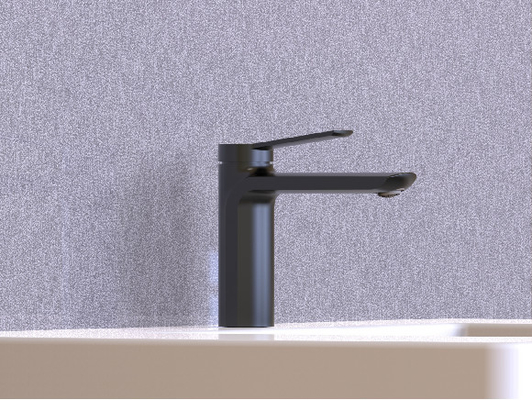 Single Lever Black Chrome Bathroom Tap Without Pull Rod