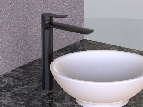 Brass Ceramic Cartridge Bathroom Basin Mixer Tap Chrome Black High Spout