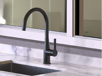 Anti Fingerprint Kitchen Sink Mixer Taps 360 Degree Rotatable