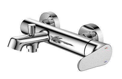 35mm Ceramic Cartridge Wall Mounted Bath Tap Chrome Single Handle