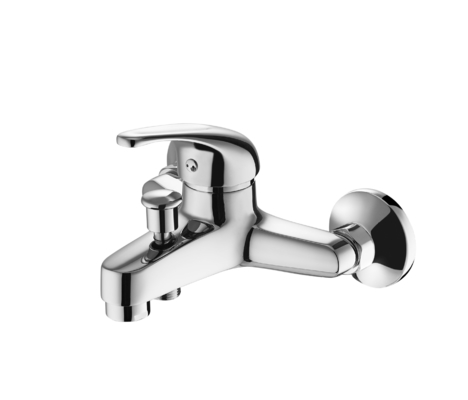 Chrome Plated Single Lever Mixer Tap For Wall Mounting Brass Body