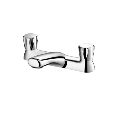 Bath Taps Mixer  Bathroom Filler Tub Tap Monobloc Dual Lever Chrome Brass Faucet