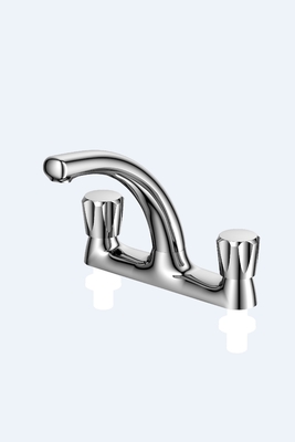 Vintage Chrome  Monobloc Basin Taps Three Hole Double Handles Bath Mixer Tap Antique Brass Bathroom Vessel Sink Faucet