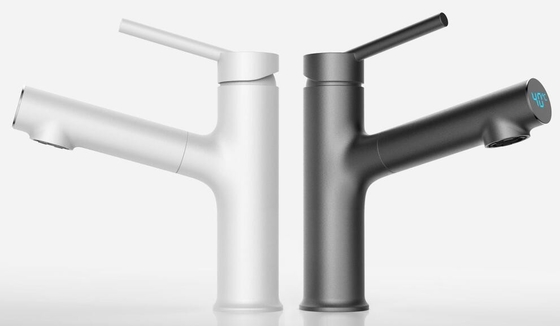 Pull Out Digital Display Basin Faucet Single Lever Mixer Tap Bathroom For Sink