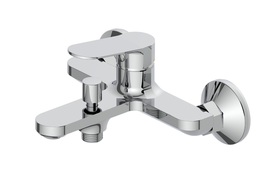 Bathtub Mixer Tap Single Lever Bath Fitting Wall Mounted Surface-Mounted Bath Mixer Shower Fitting Chrome 1/2 Inch Showe