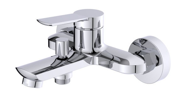 Wall Mounted Bath Mixer Taps Black Brass Single Lever Surface Mounted Fitting